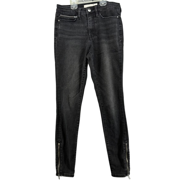 Athleta Denim - Athleta Sculpt Skinny Jean Black Wash Zipper Ankle High‎ Rise Womens Size 2